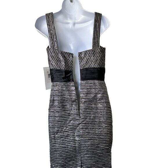 NWT THEIA 2 Metallic Striped Sheath Sleeveless Dress - Picture 12 of 15